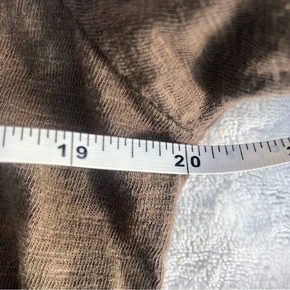 Cotton Bleu Shirt Oversized Small Brown Raw Hem - Picture 6 of 7